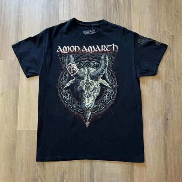 Amon Amarth In League With Heidrun Black Band Shirt Large Swedish Heavy Metal - Picture 1 of 4